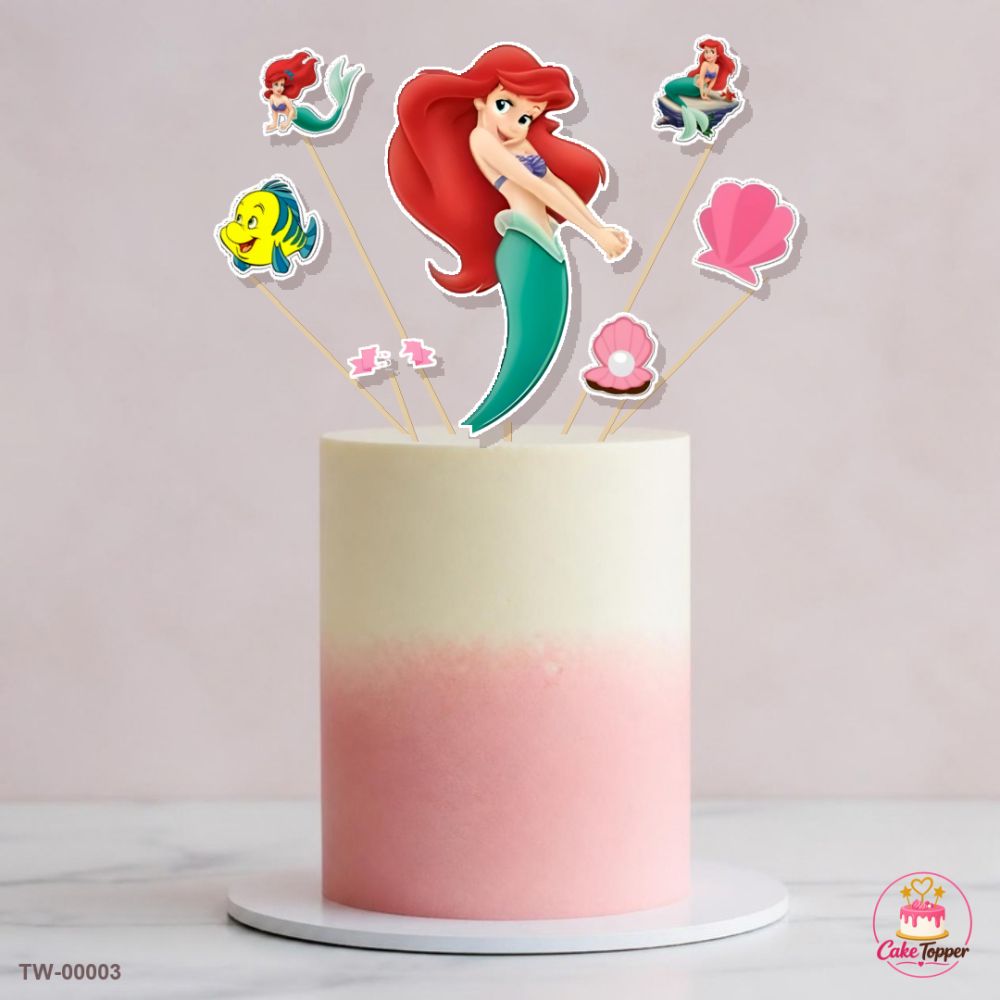 Ariel Topper Sheet 01 on a cake