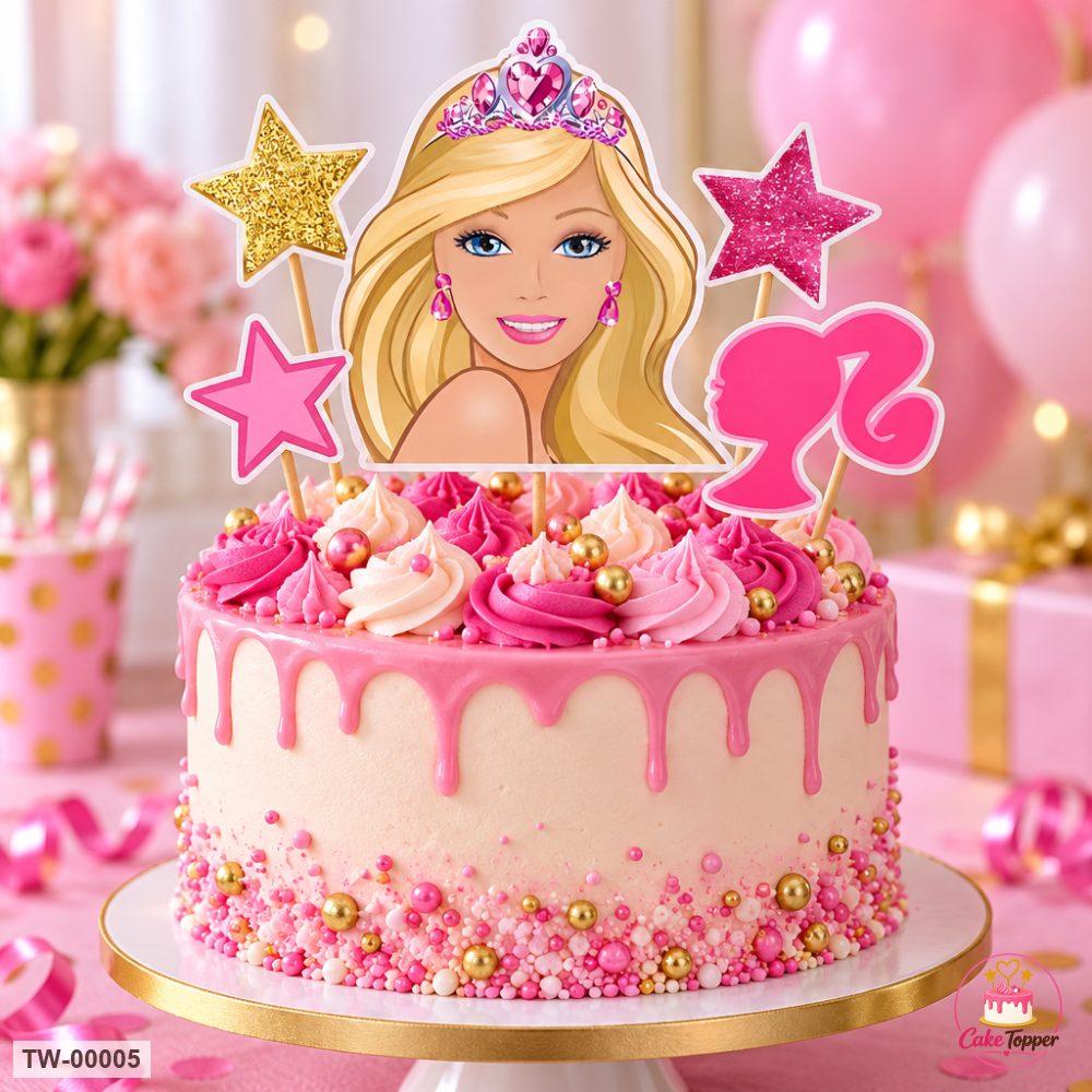 Barbie Topper Sheet 01 on a cake