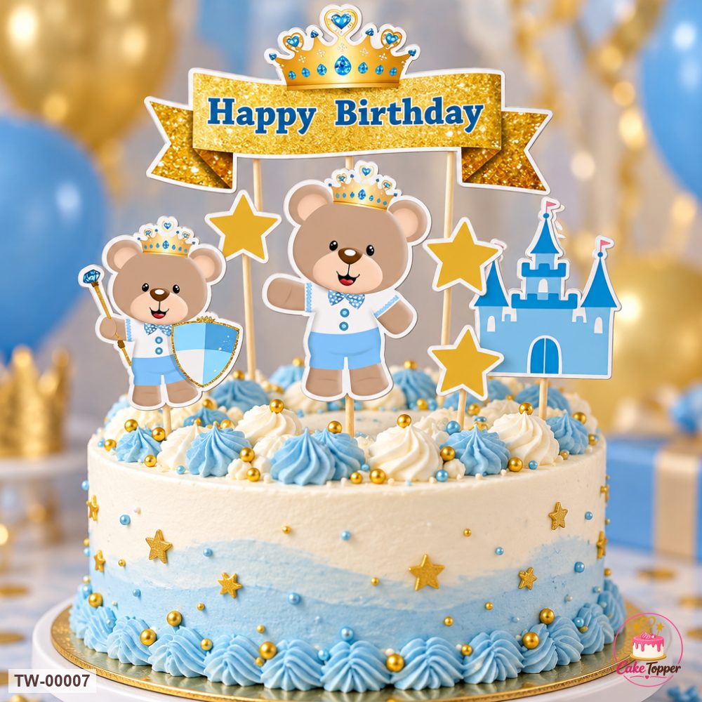 Bear Topper Sheet 01 on a cake
