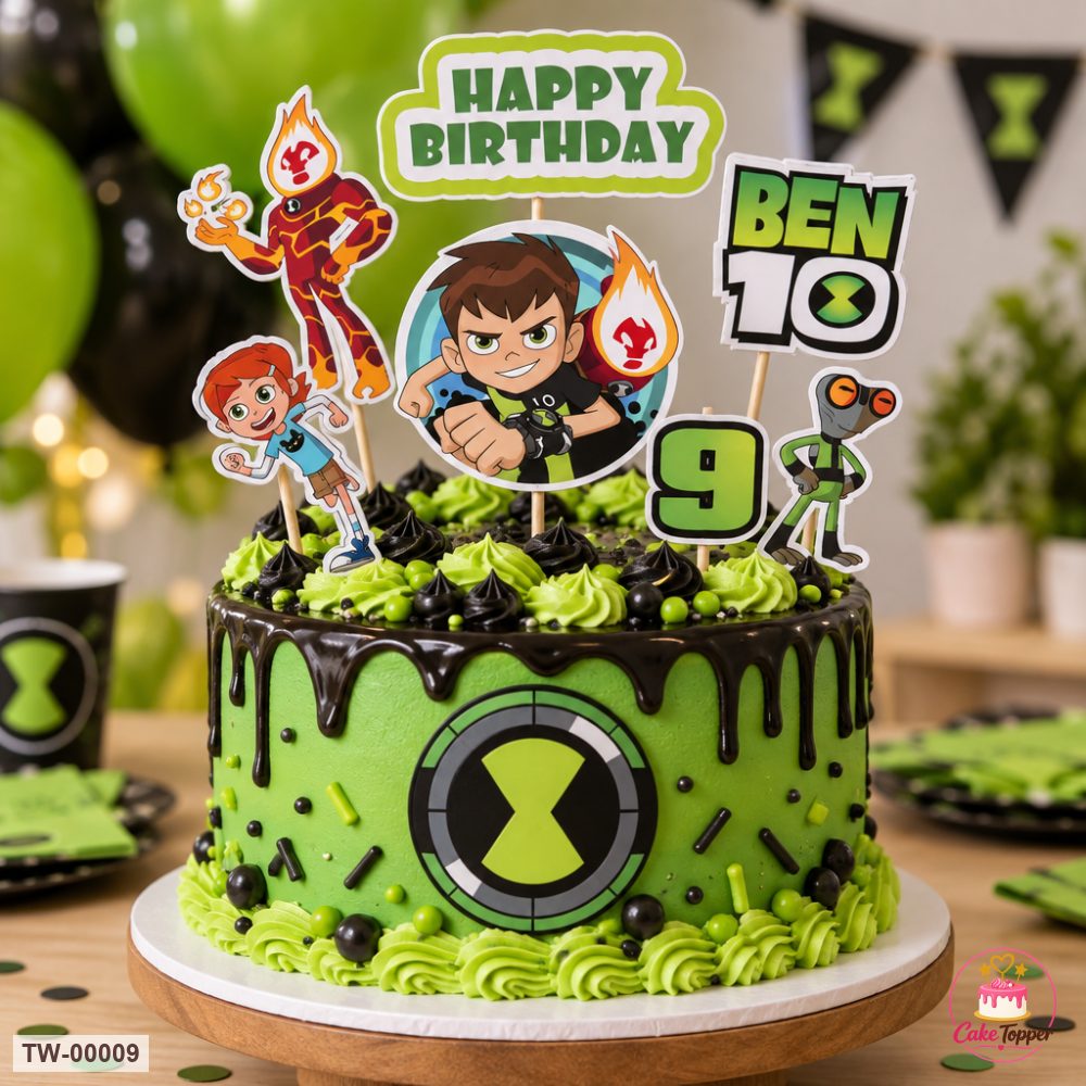 Ben 10 Topper Sheet 01 on a cake