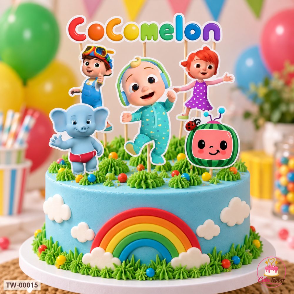 Cocomelon Topper Sheet 01 on a cake
