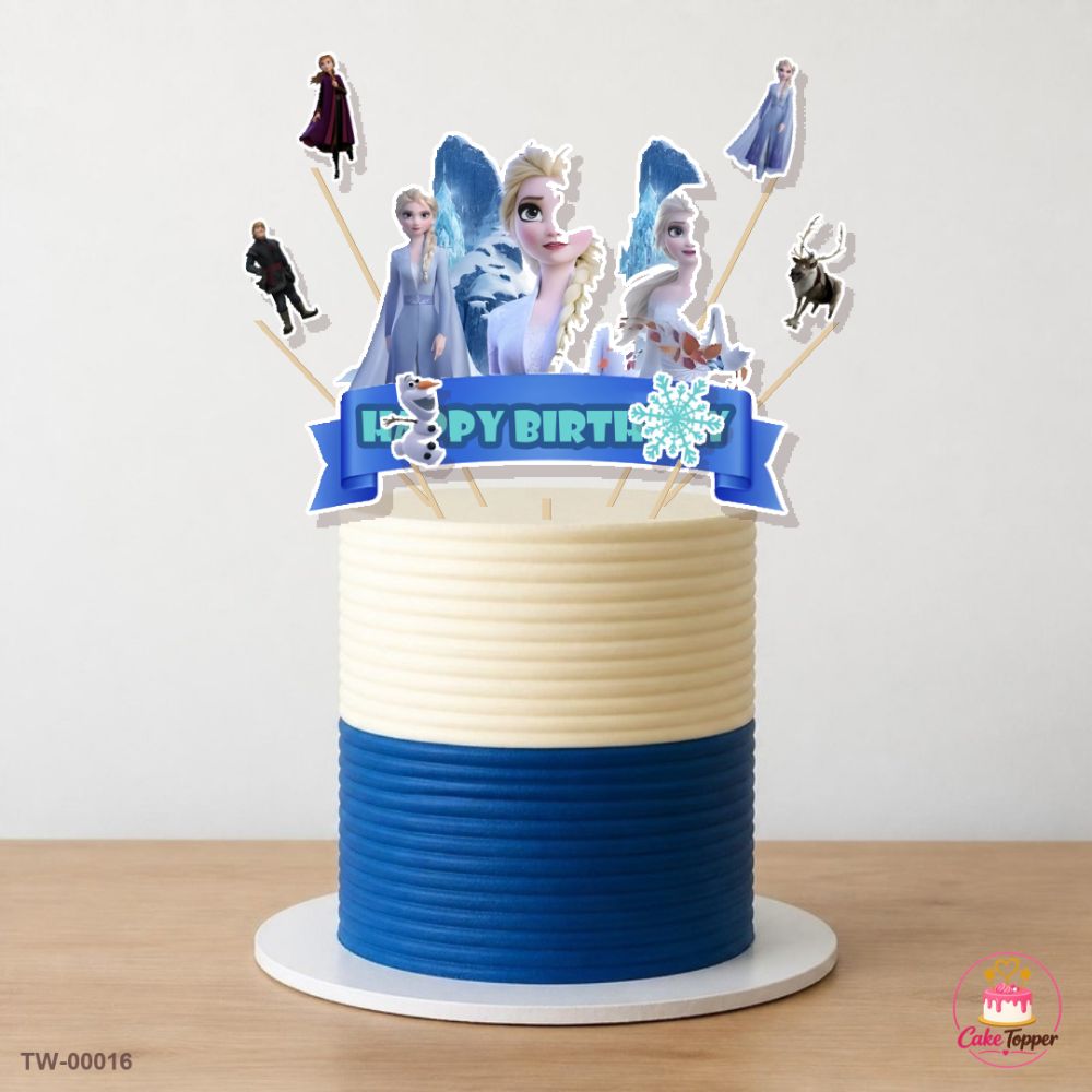 Elsa Topper Sheet 01 on a cake