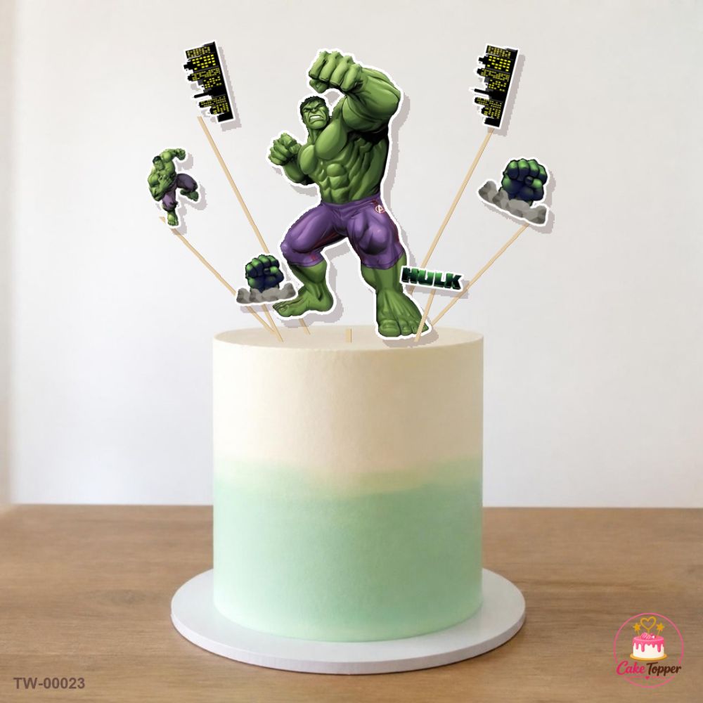 Hulk Topper Sheet 01 on a cake