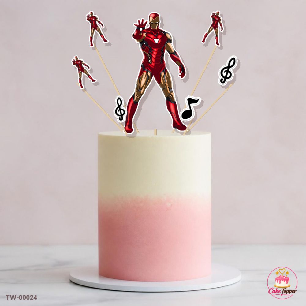 Iron Man Topper Sheet 01 on a cake