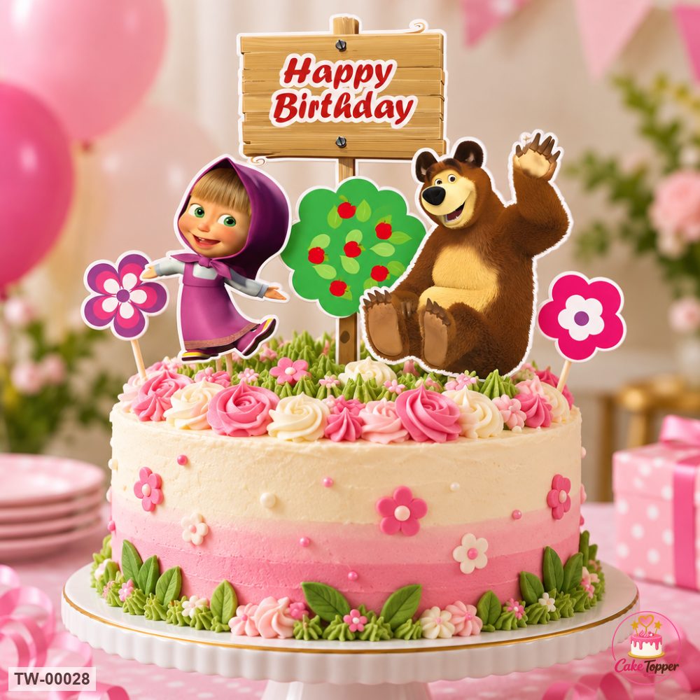Masha Topper Sheet 01 on a cake