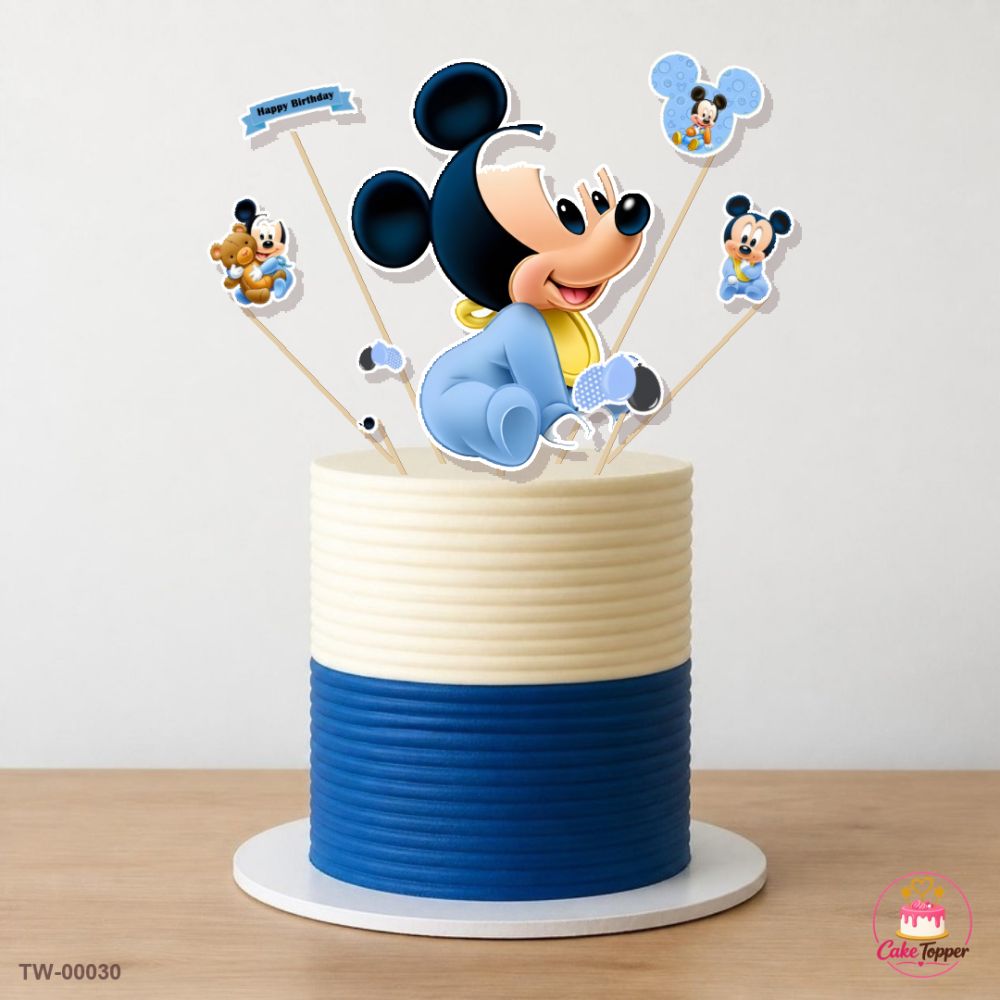 Mickey Mouse Topper Sheet 01 on a cake