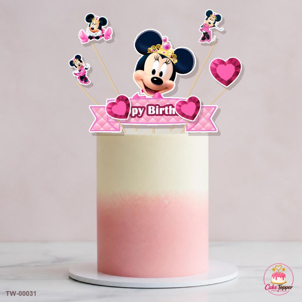 Minnie Mouse Topper Sheet 01 on a cake