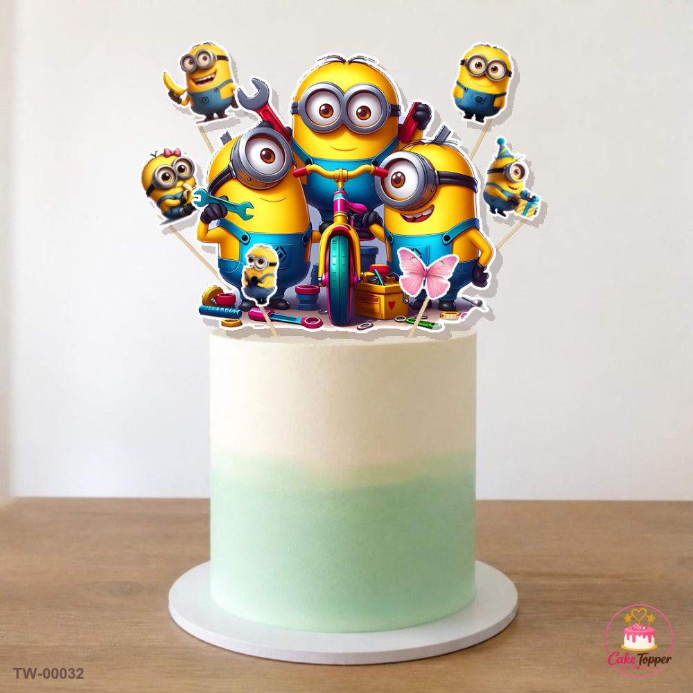 Minions Topper Sheet 01 on a cake
