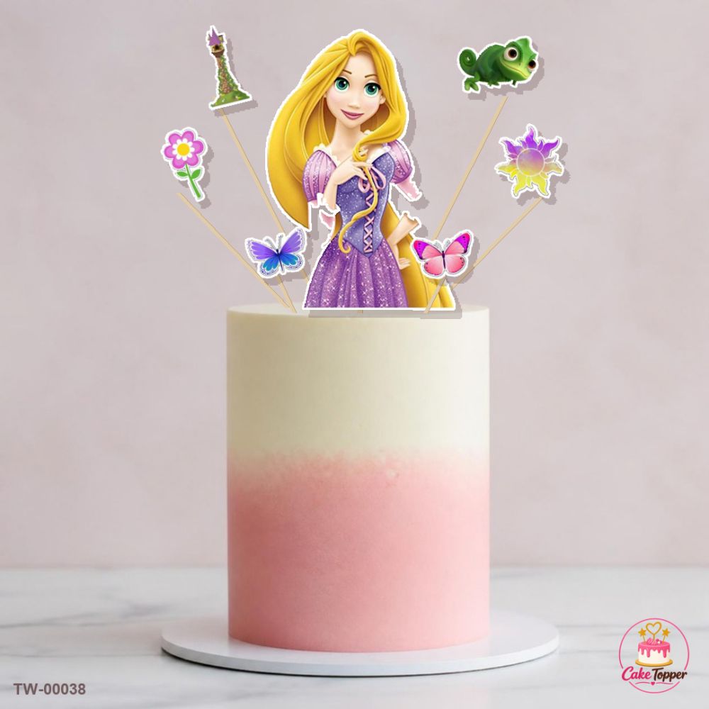 Rapunzel Topper Sheet 01 on a cake