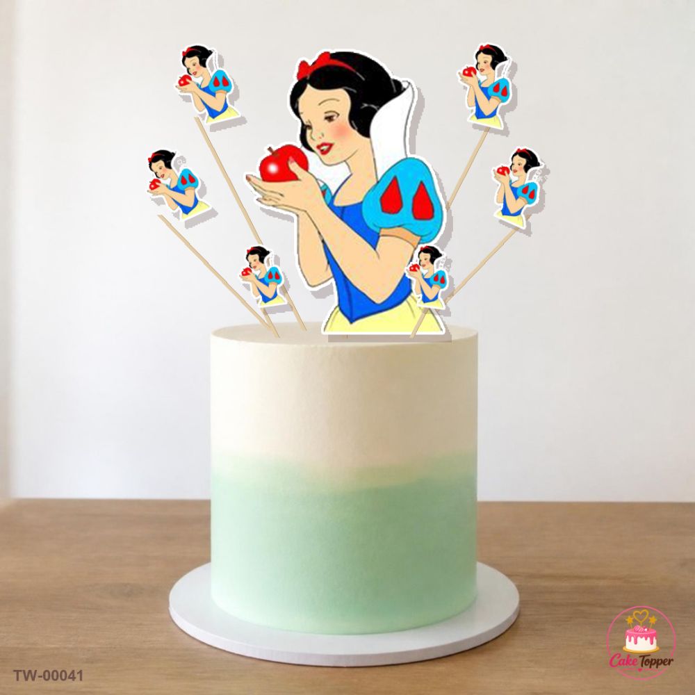 Snow White Topper Sheet 01 on a cake