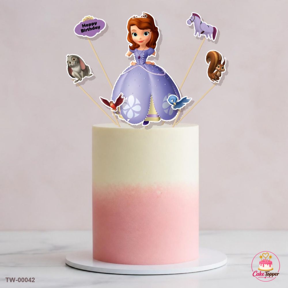Sofia Topper Sheet 01 on a cake