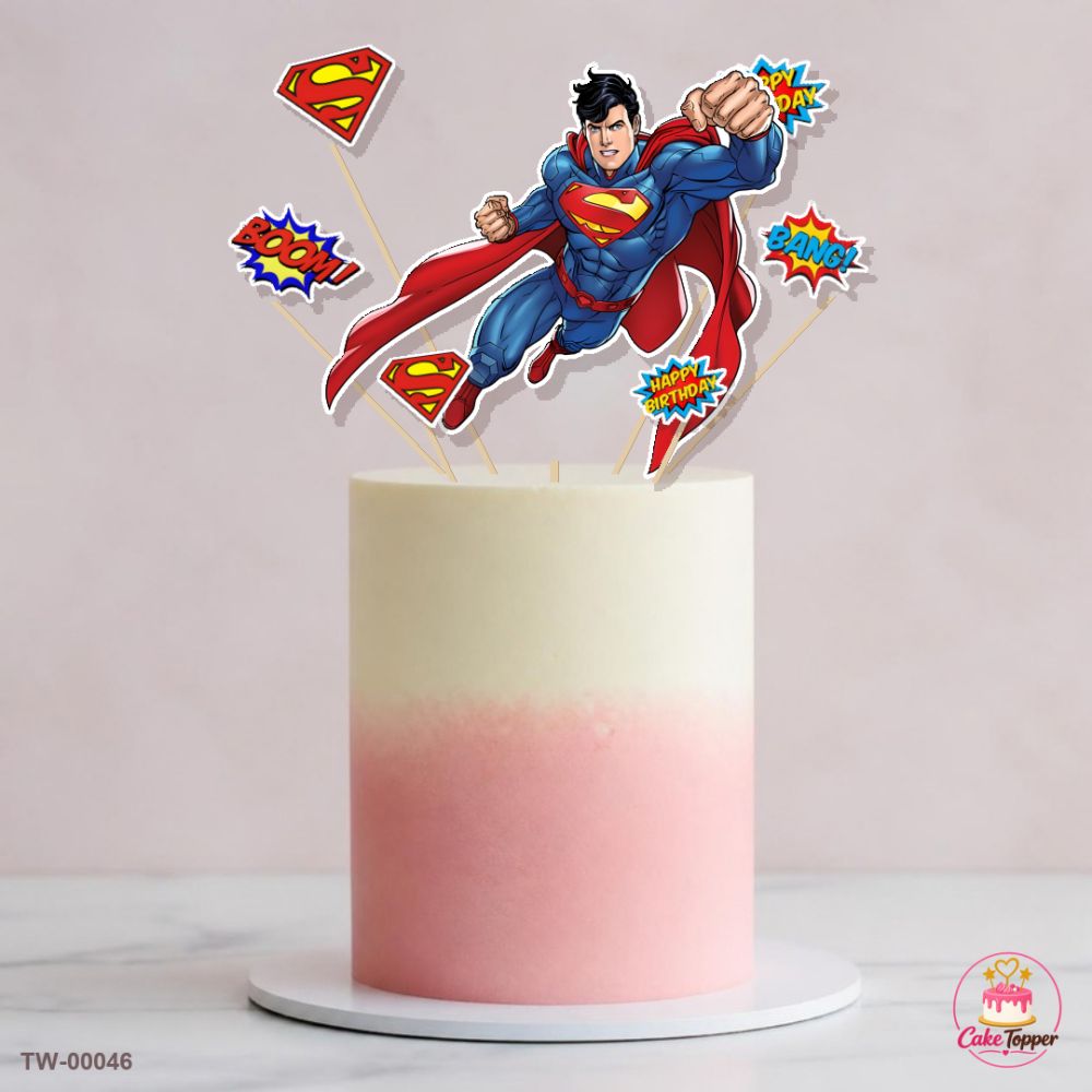 Superman Topper Sheet 01 on a cake