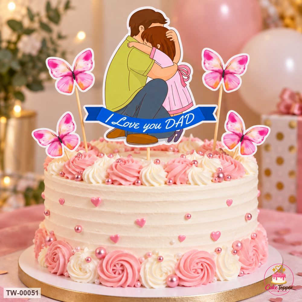 Father Topper Sheet 01 on a cake