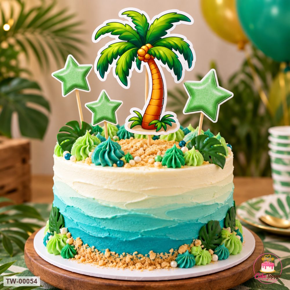 Trees Topper Sheet 01 on a cake