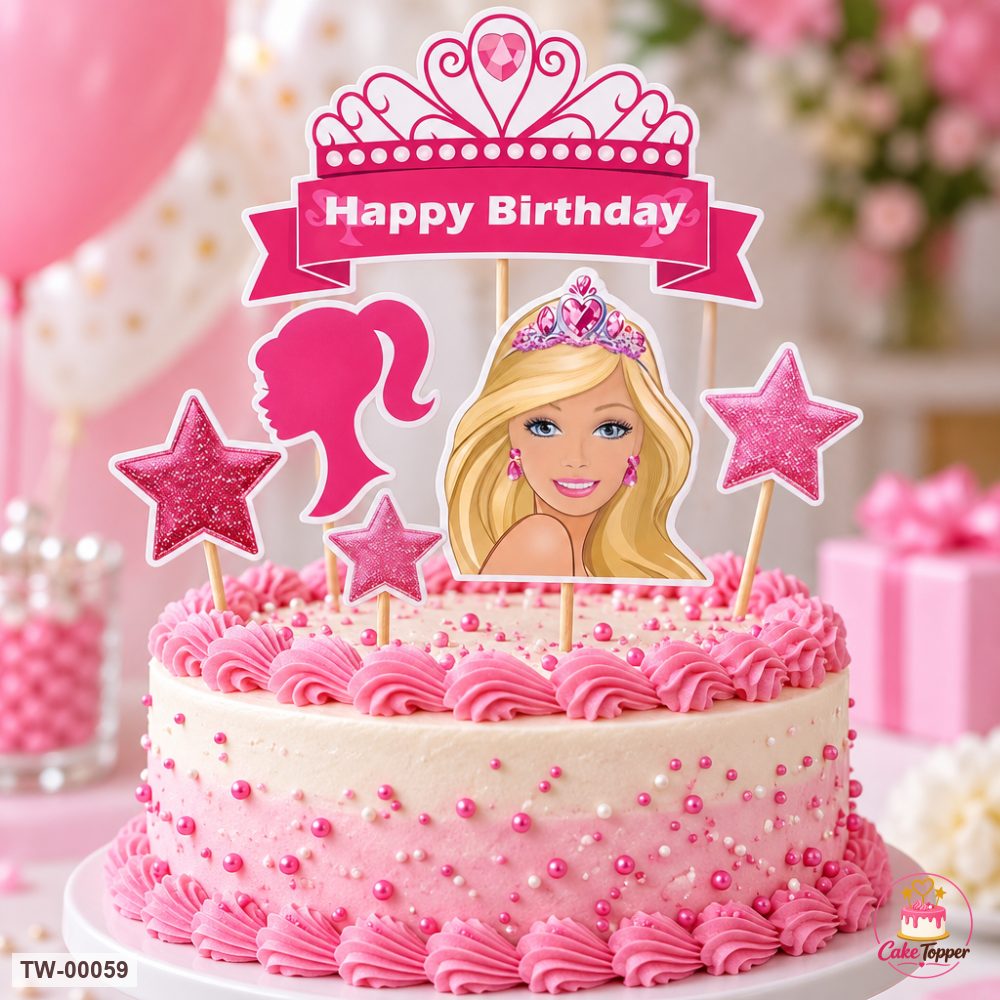 Barbie Topper Sheet 02 on a cake