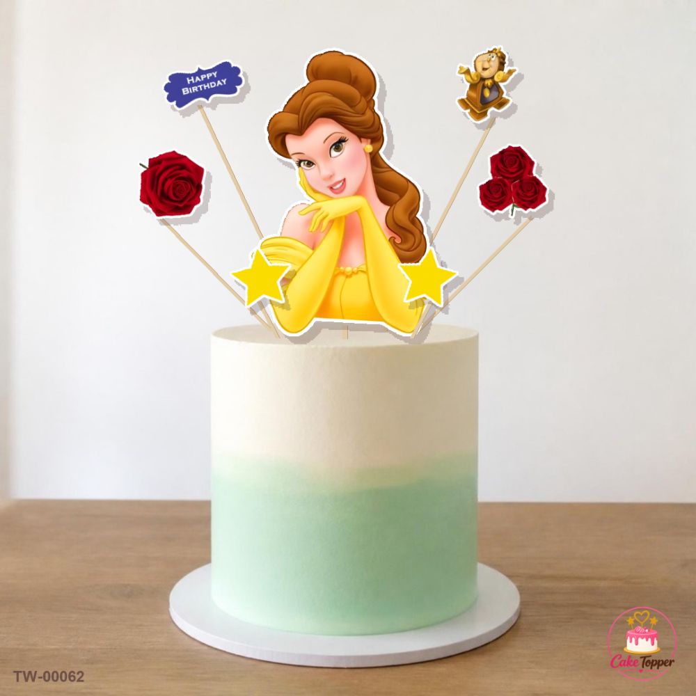 Belle Topper Sheet 02 on a cake