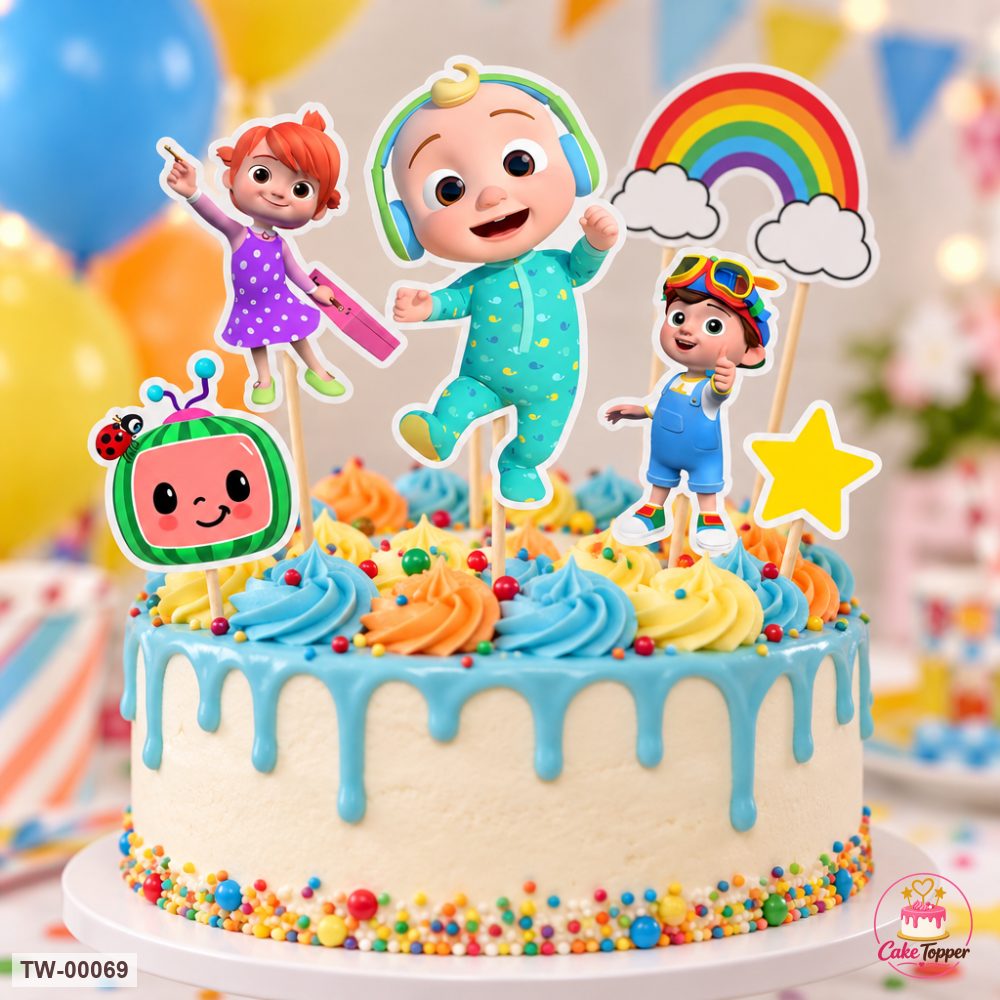 Cocomelon Topper Sheet 02 on a cake