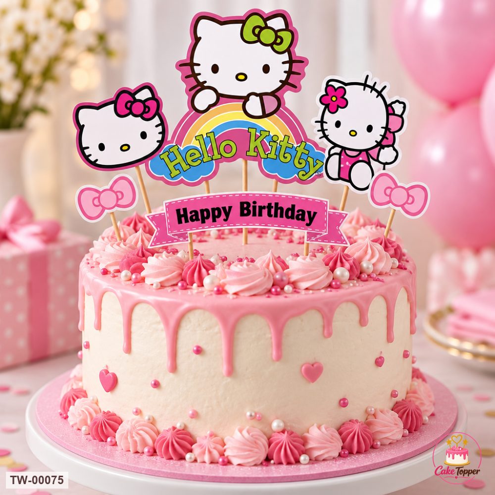 Hello Kitty Topper Sheet 02 on a cake