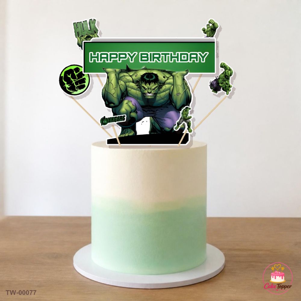 Hulk Topper Sheet 02 on a cake