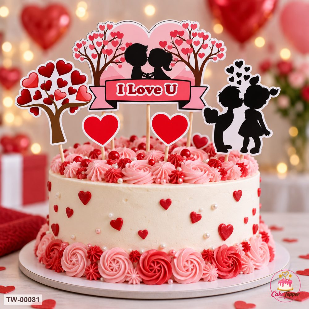 Love Topper Sheet 02 on a cake