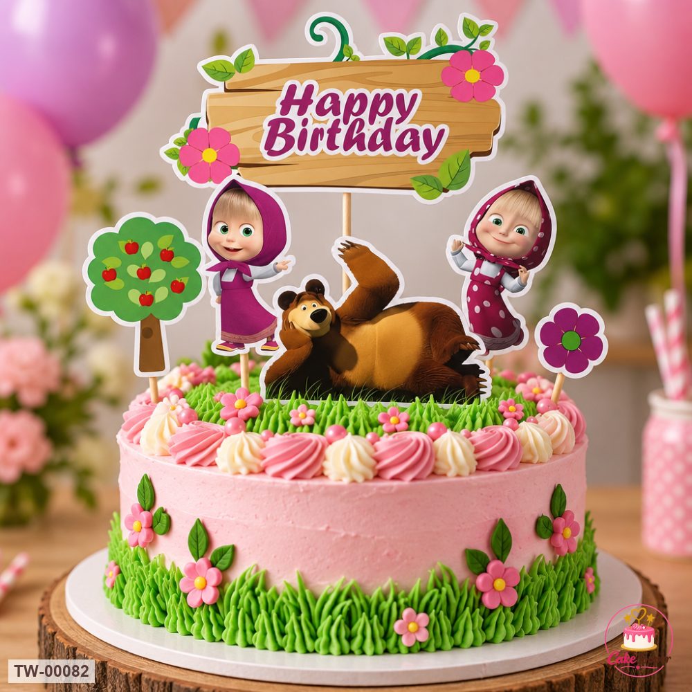 Masha Topper Sheet 02 on a cake