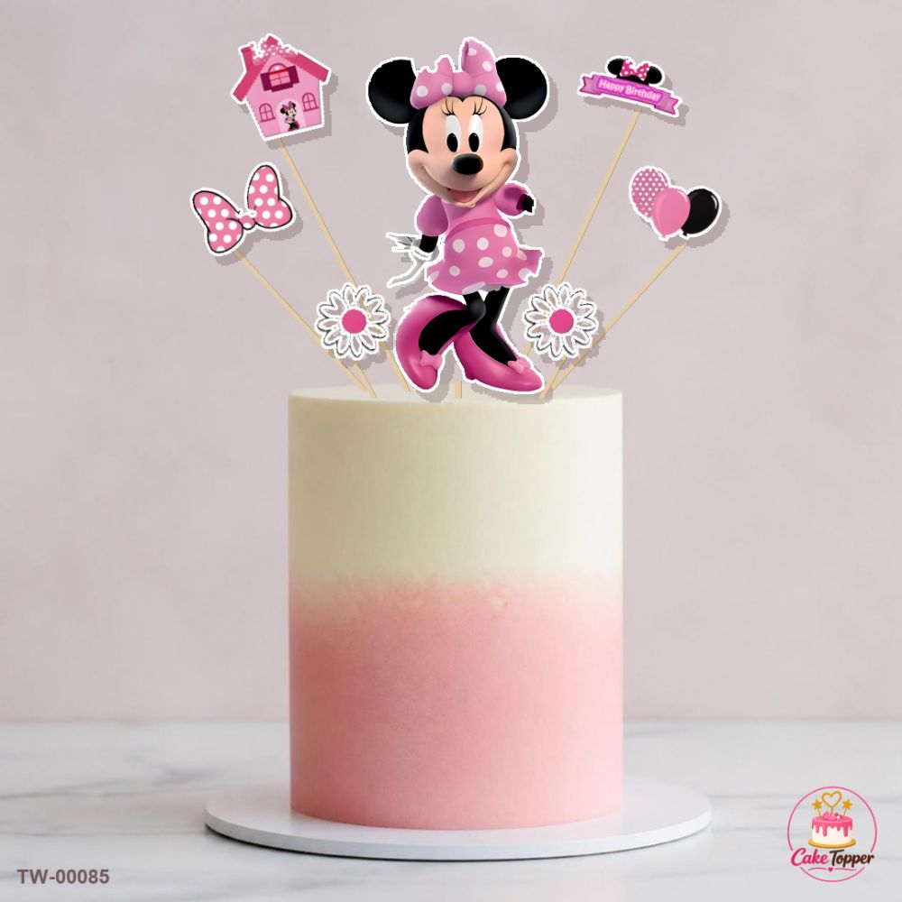 Minnie Mouse Topper Sheet 02 on a cake