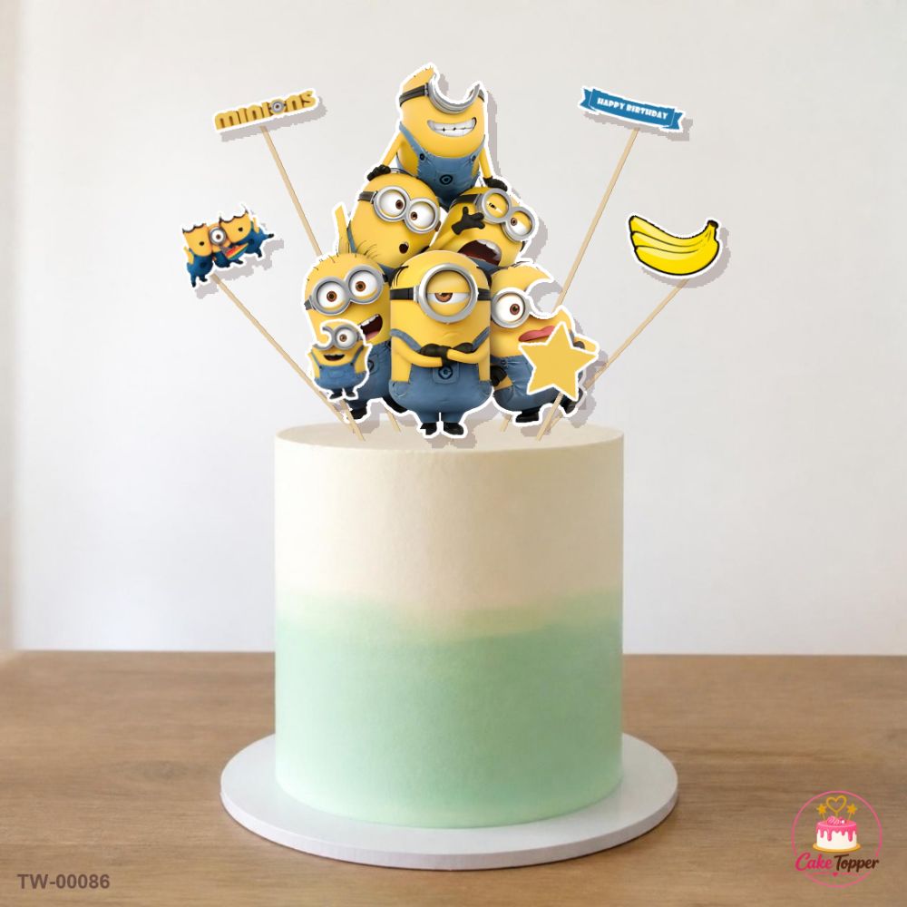 Minions Topper Sheet 02 on a cake