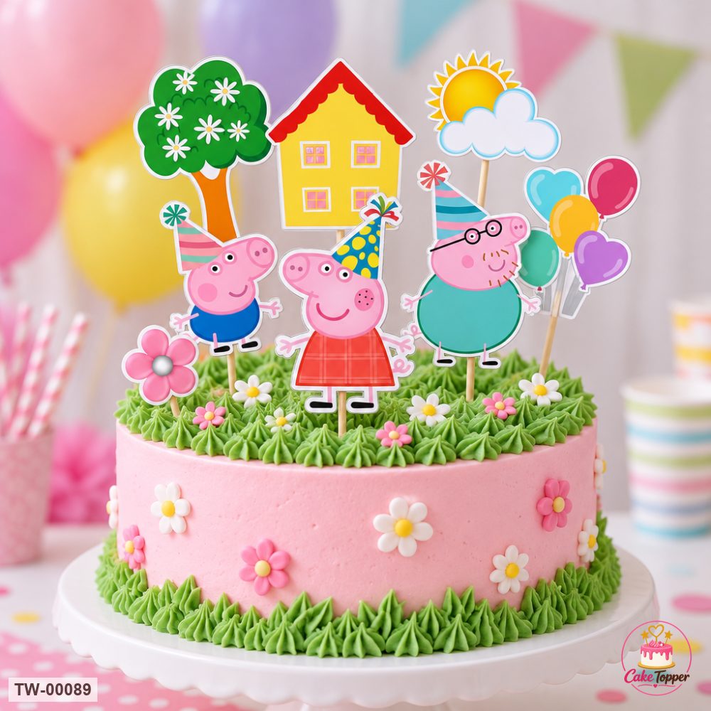Peppa Pig Topper Sheet 02 on a cake
