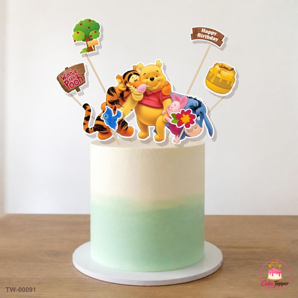 Winnie the Pooh Topper Sheet 02 on a cake