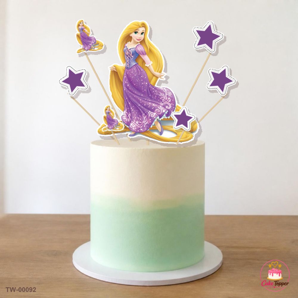 Rapunzel Topper Sheet 02 on a cake