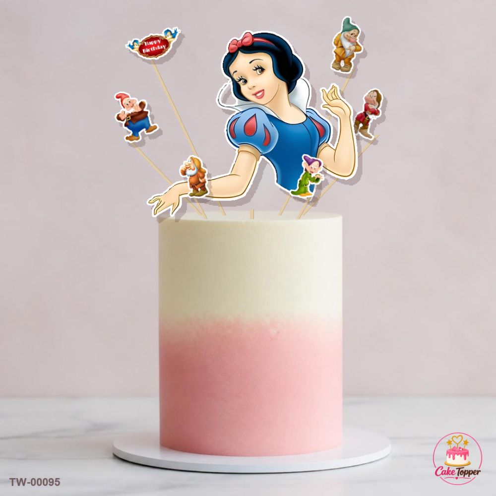 Snow White Topper Sheet 02 on a cake