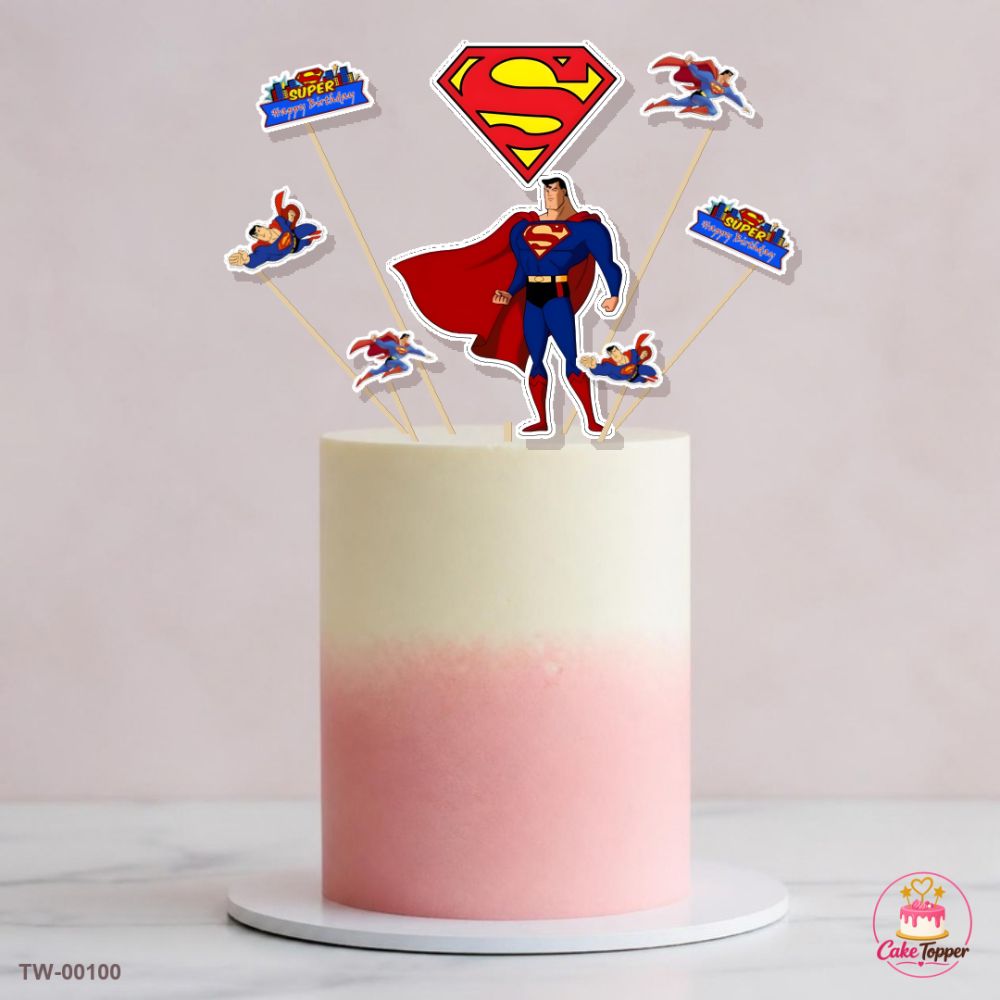 Superman Topper Sheet 02 on a cake