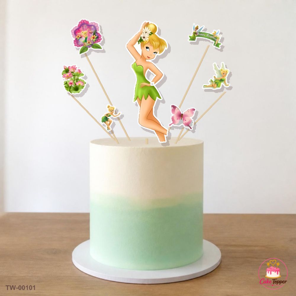 Tinker Bell Topper Sheet 02 on a cake