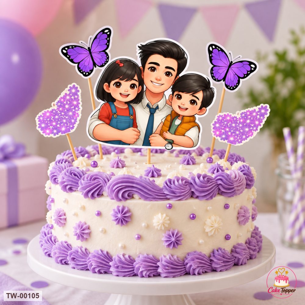 Father Topper Sheet 02 on a cake