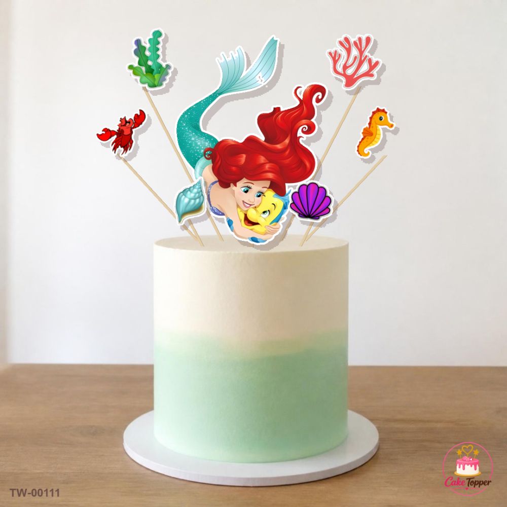 Ariel Topper Sheet 03 on a cake