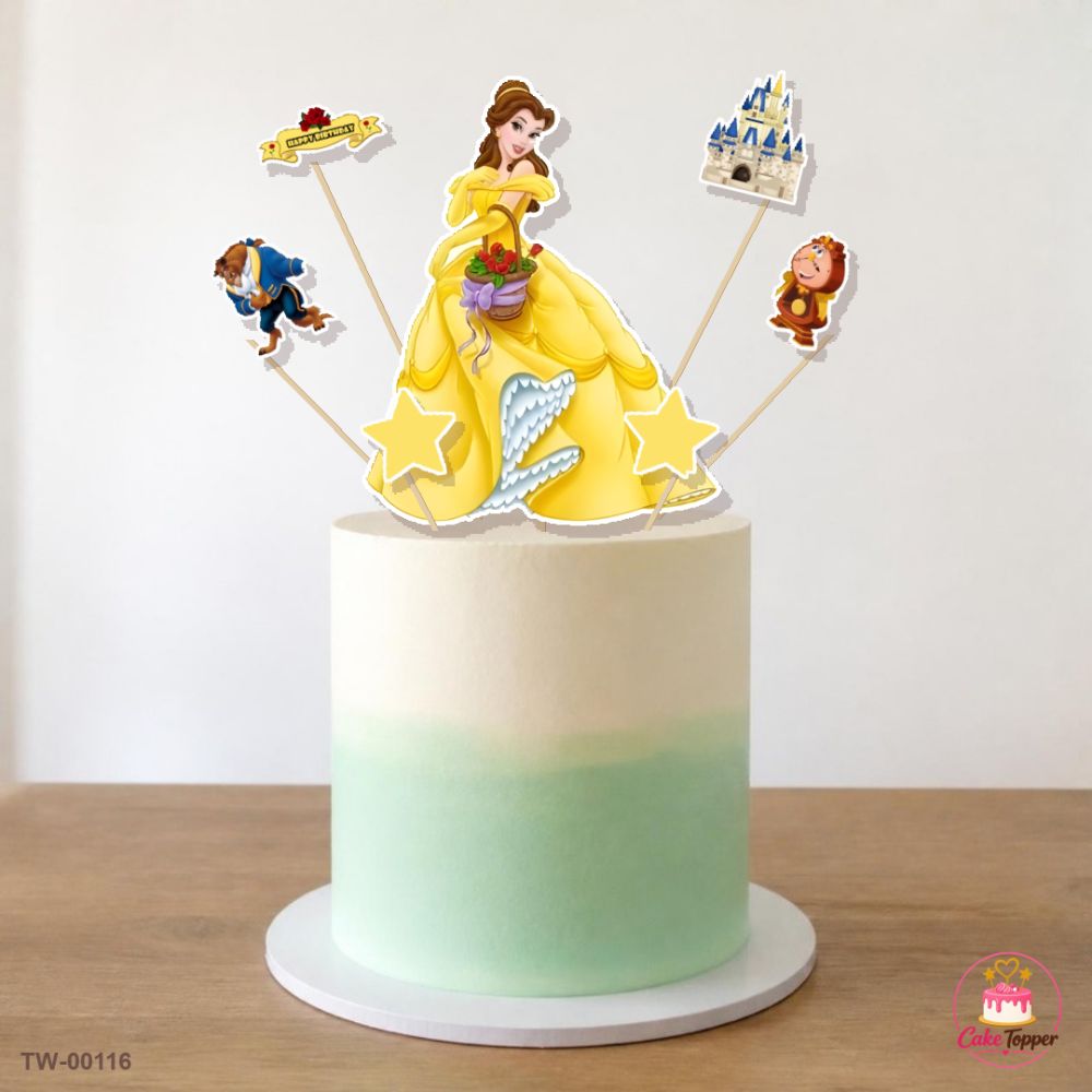 Belle Topper Sheet 03 on a cake