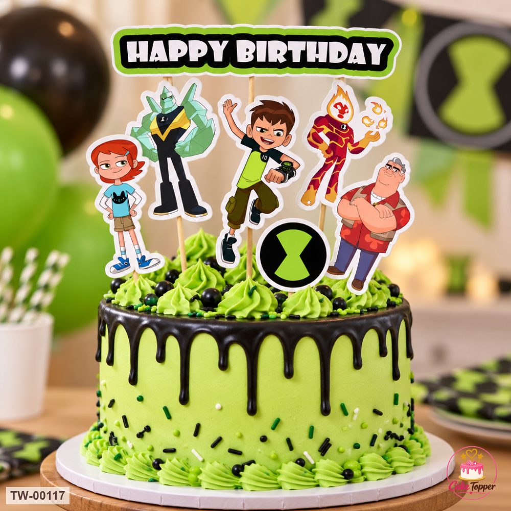 Ben 10 Topper Sheet 03 on a cake