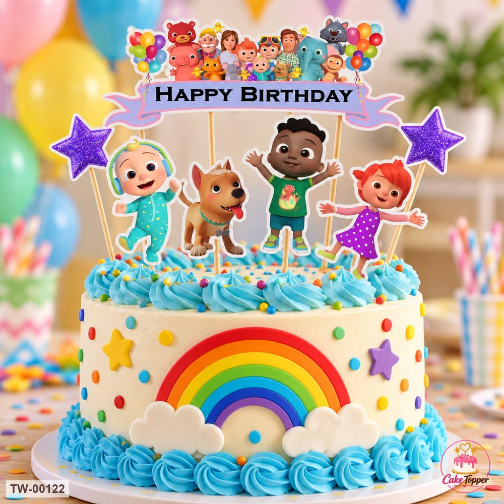 Cocomelon Topper Sheet 03 on a cake