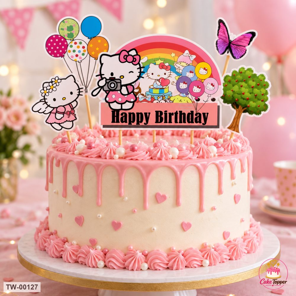 Hello Kitty Topper Sheet 03 on a cake