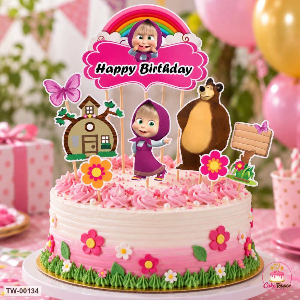 Masha Topper Sheet 03 on a cake