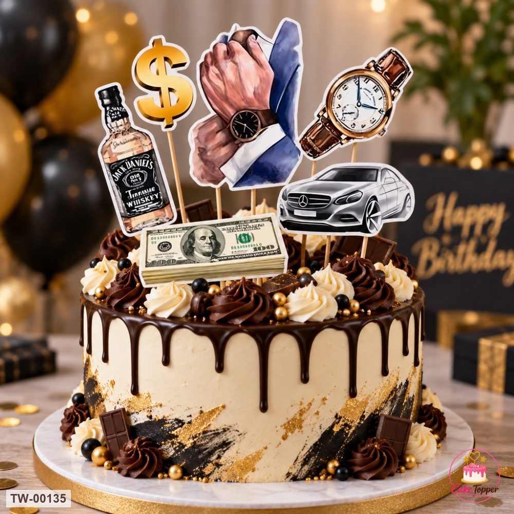 For Him Topper Sheet 03 on a cake