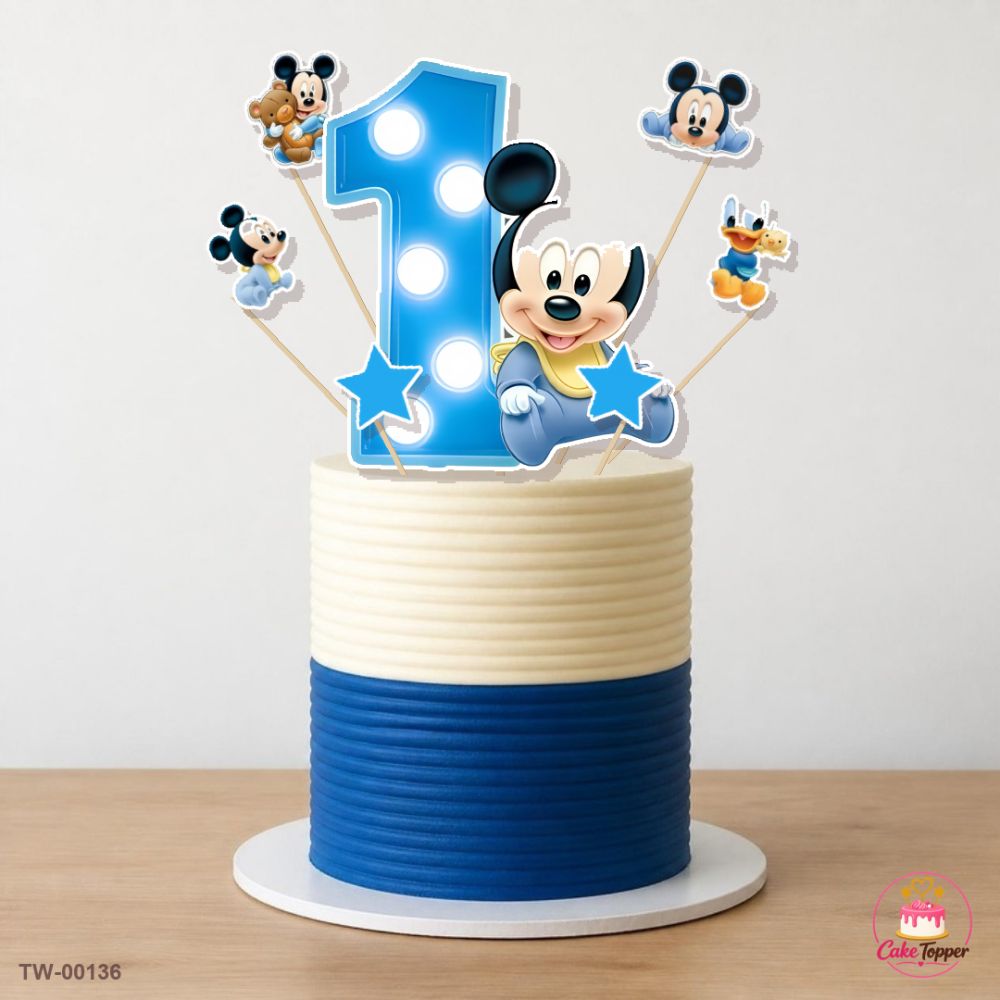 Mickey Mouse Topper Sheet 03 on a cake