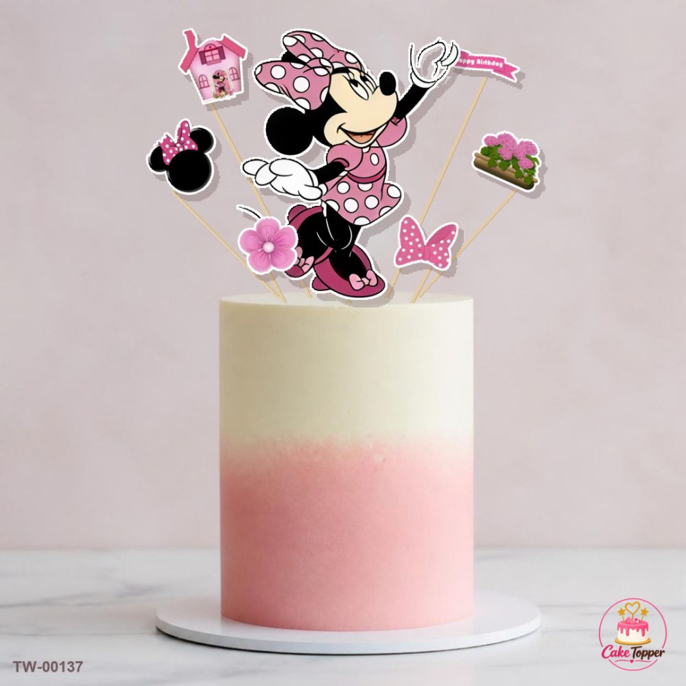 Minnie Mouse Topper Sheet 03 on a cake