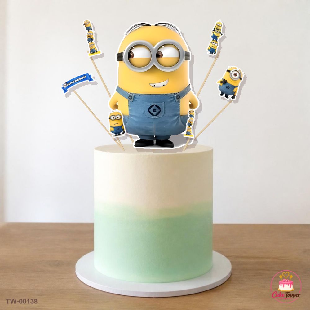 Minions Topper Sheet 03 on a cake