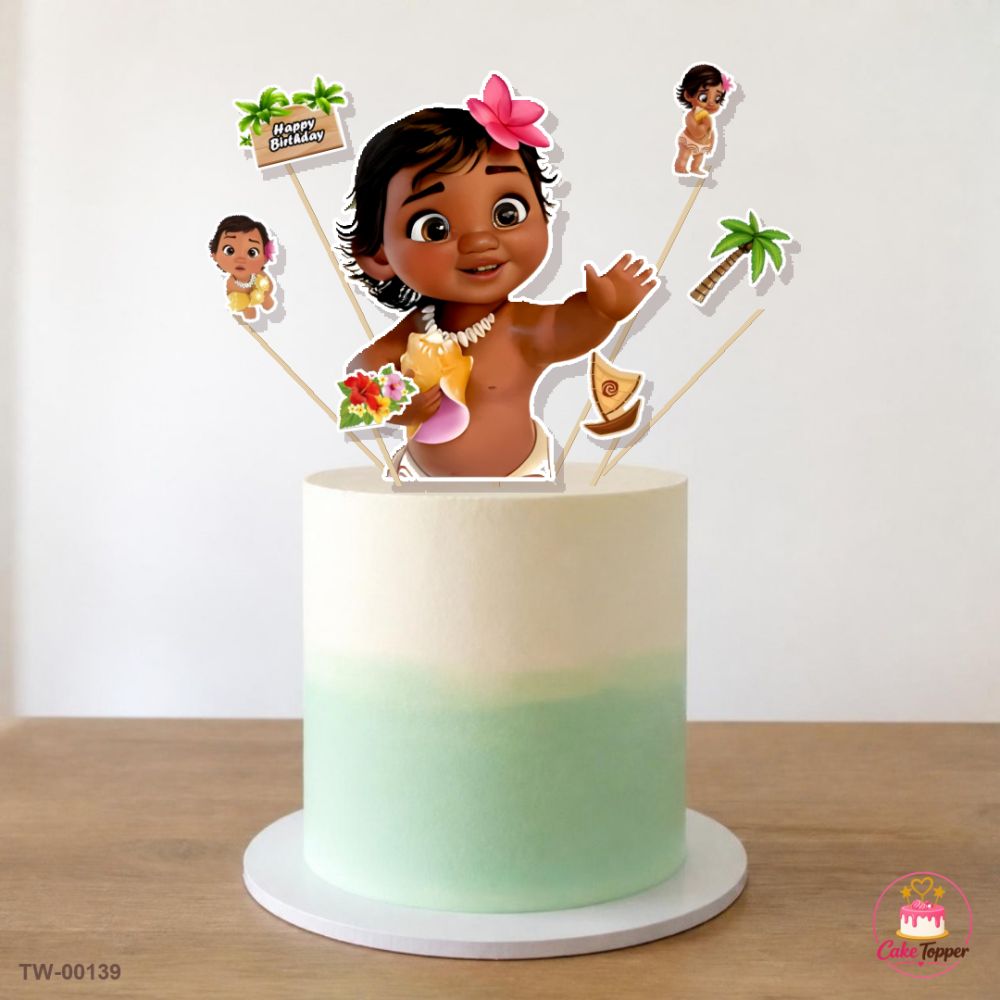 Moana Topper Sheet 03 on a cake