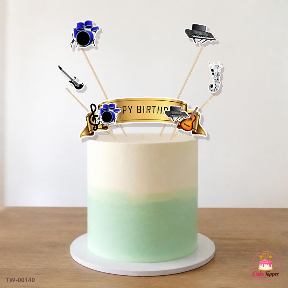 Music Topper Sheet 03 on a cake