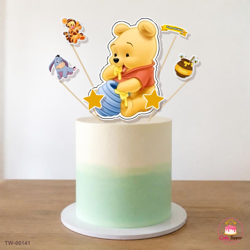 Winnie the Pooh Topper Sheet 03 on a cake