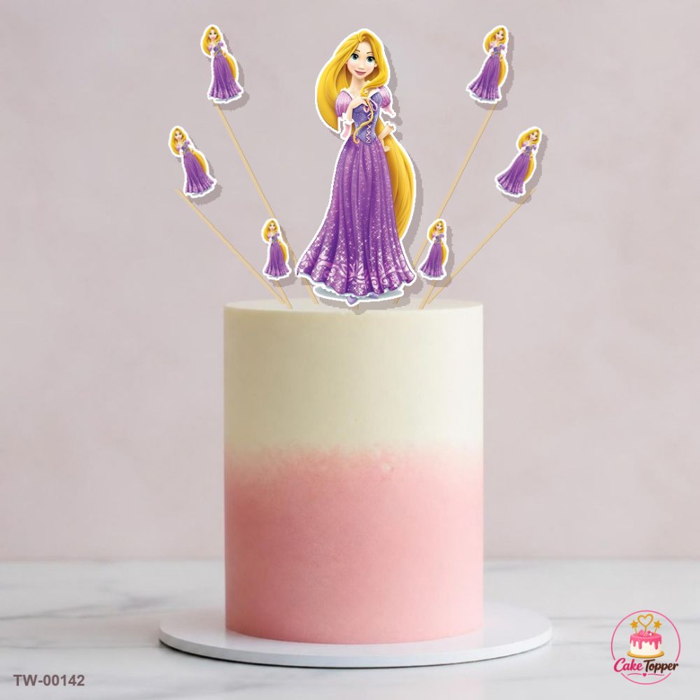 Rapunzel Topper Sheet 03 on a cake