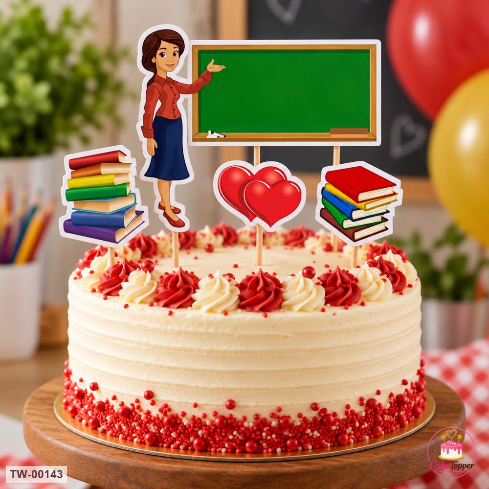 School Topper Sheet 03 on a cake