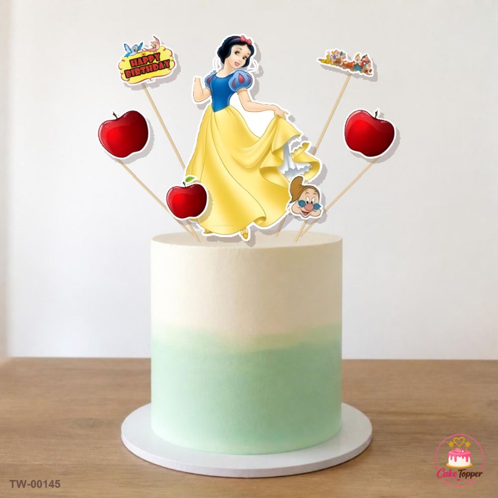 Snow White Topper Sheet 03 on a cake